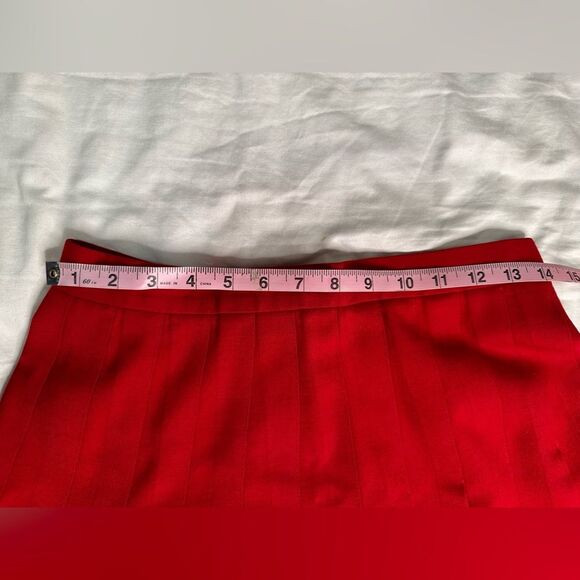 Vintage Talbots 80's Long Wool Pleated Skirt All Seasons - True Red | Size 10 - Picture 6 of 11